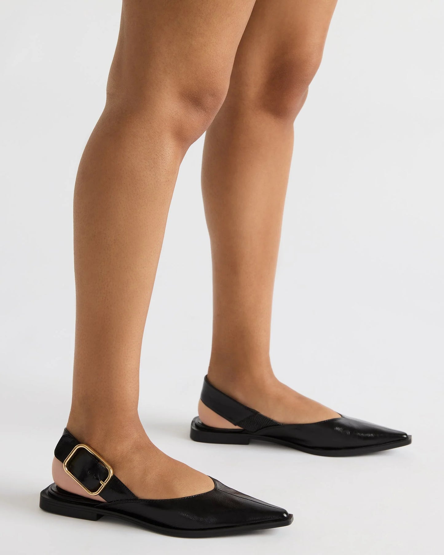 Steve Madden Women's Shay Ballet Flats  Black Leather Size 8.5