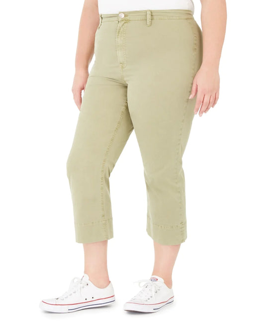 Celebrity Pink Women's Plus Size Montauk Cropped Pants  Color Green Size 18