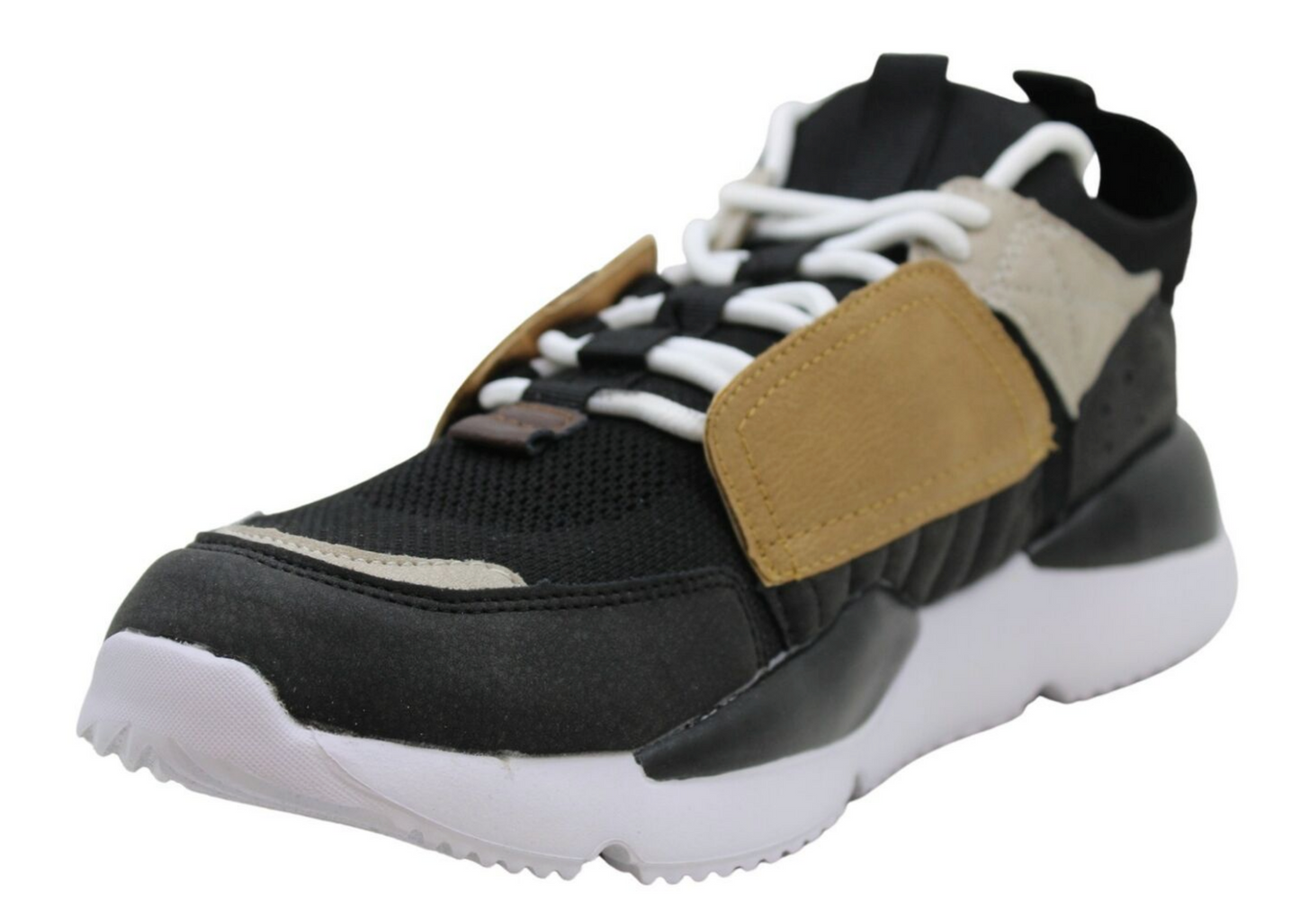 Madden Men's Graner Fabric Low-Top Lace-Up Sneakers  Black Rib Size 10.5