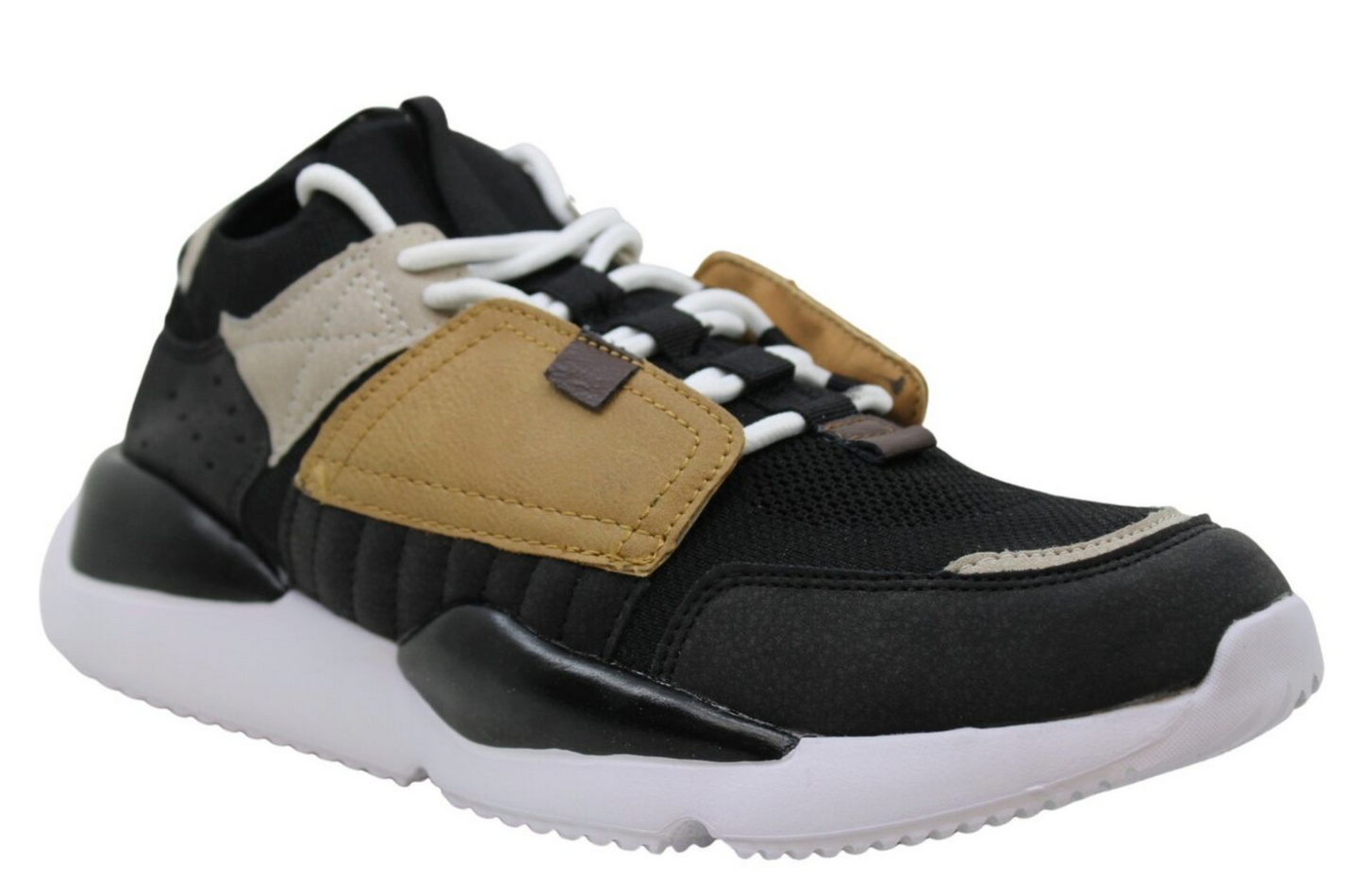 Madden Men's Graner Fabric Low-Top Lace-Up Sneakers  Black Rib Size 10.5