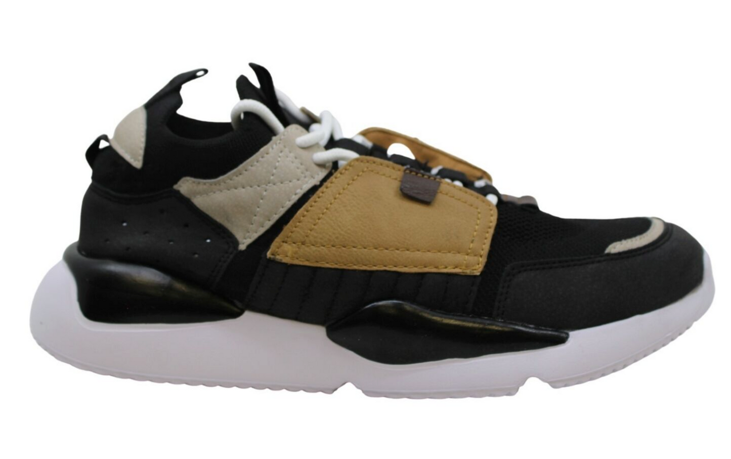 Madden Men's Graner Fabric Low-Top Lace-Up Sneakers  Black Rib Size 10.5