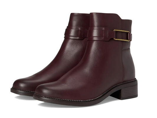 Clarks Women's Maye Bella Boots  Bordeaux Leather Size 9