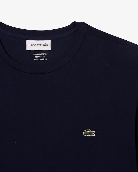 Lacoste Men's Pima Jersey Long Sleeve Crew-Neck T-Shirt  Navy Size L