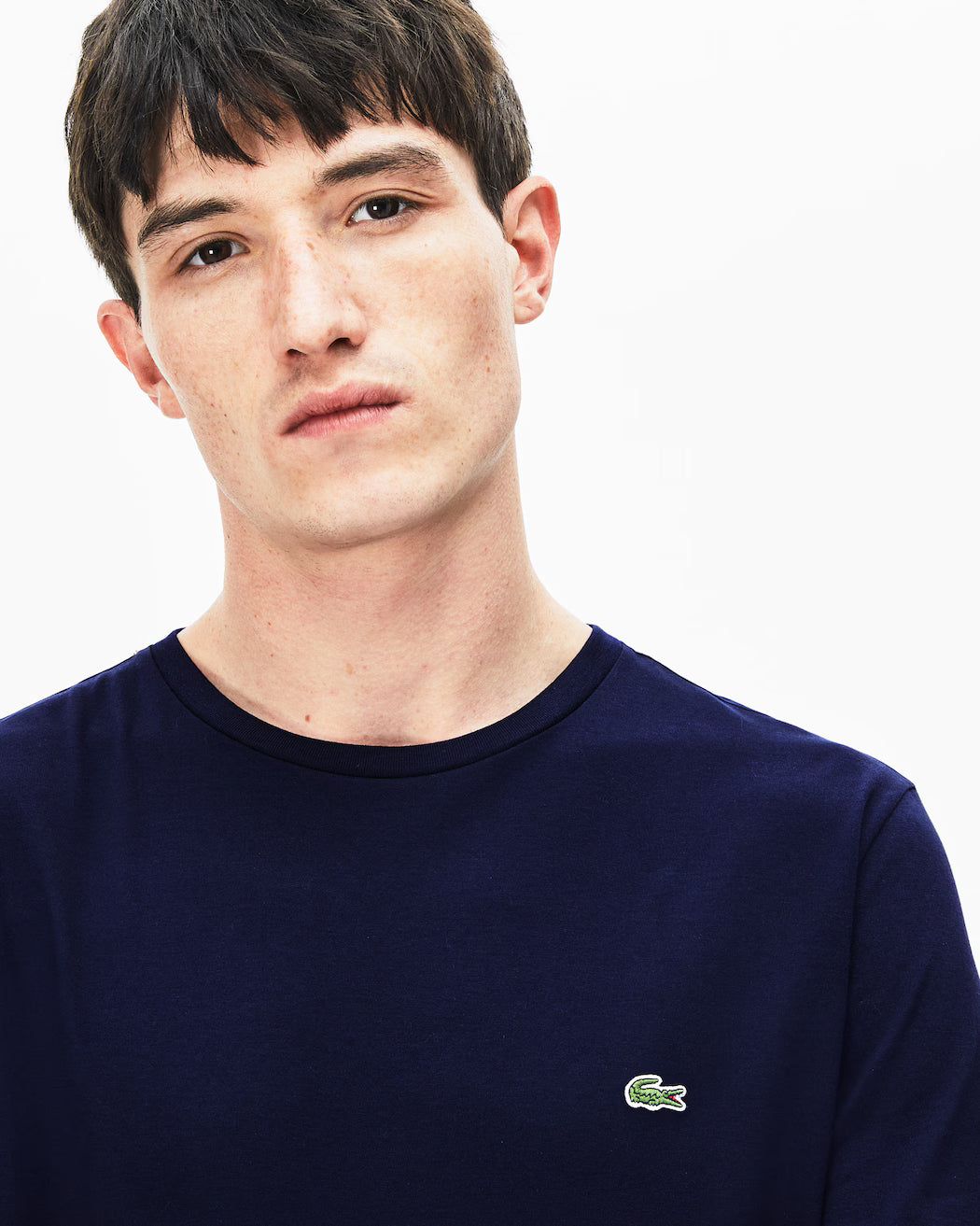 Lacoste Men's Pima Jersey Long Sleeve Crew-Neck T-Shirt  Navy Size L