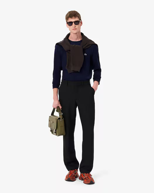 Lacoste Men's Pima Jersey Long Sleeve Crew-Neck T-Shirt  Navy Size L