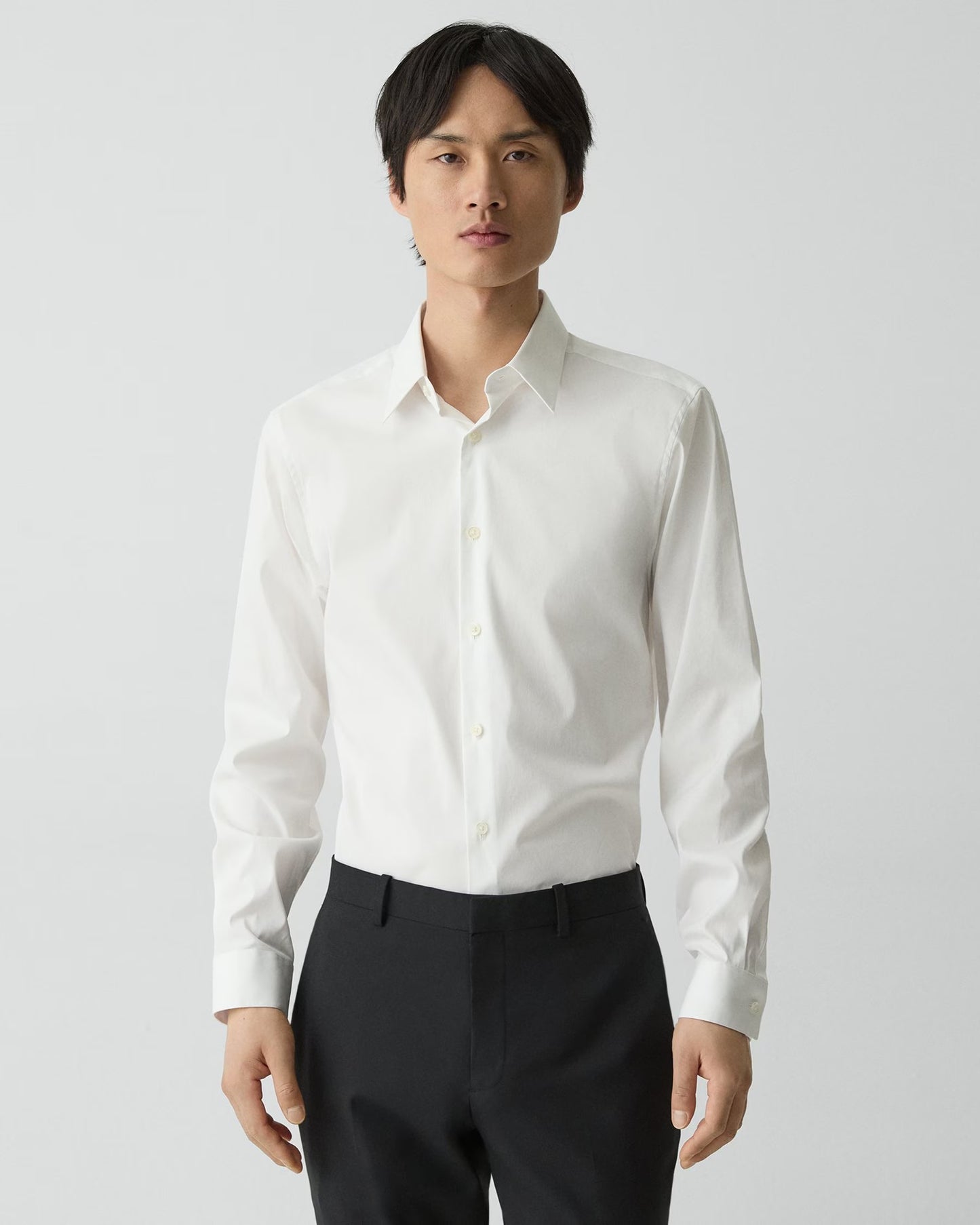 Theory Men's Slim-Fit Good Cotton Sylvain Shirt  White Size S
