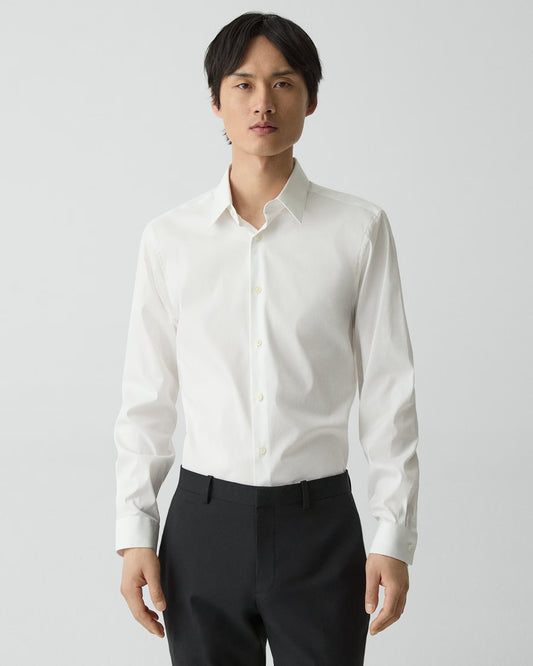 Theory Men's Slim-Fit Good Cotton Sylvain Shirt  White Size S