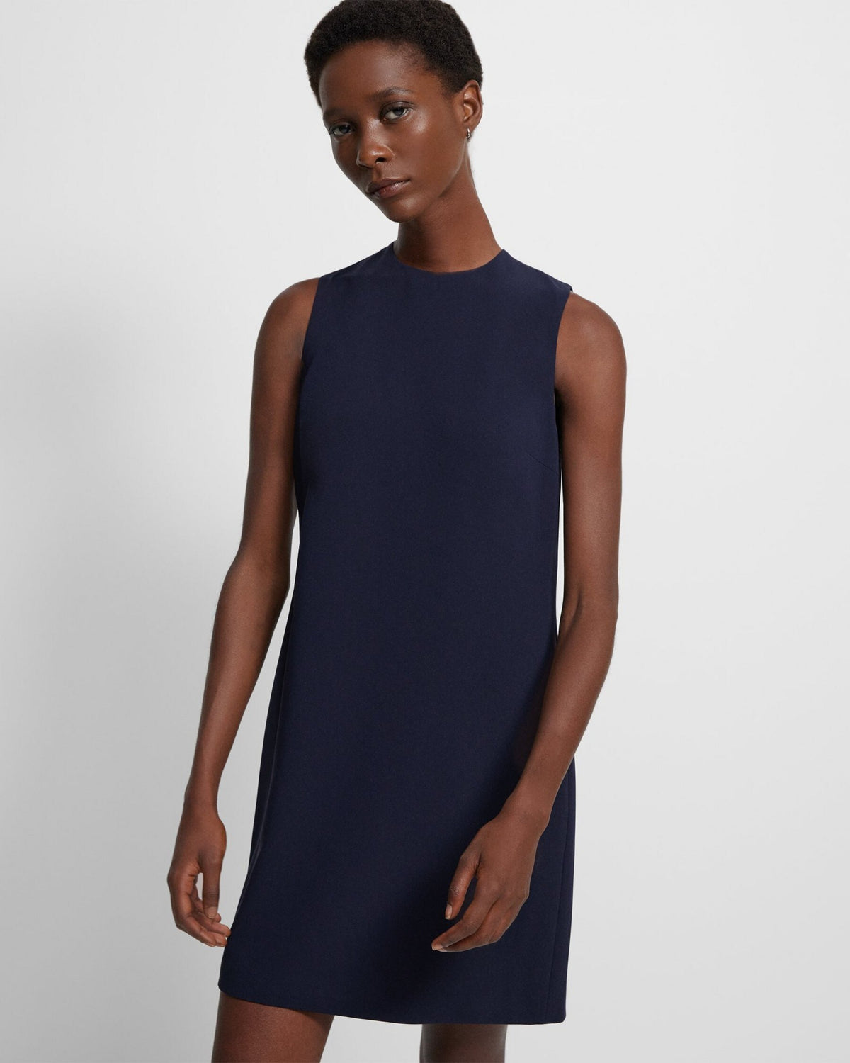 Theory Women's Admiral Crepe Shift Dress  Color Nocturne Navy Size 4