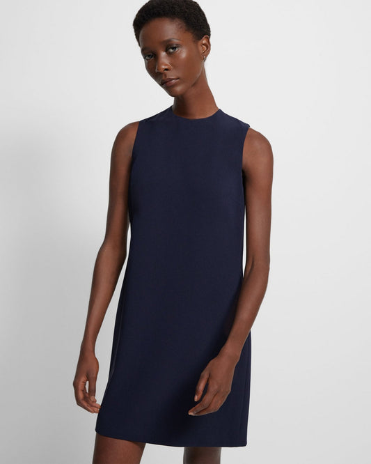 Theory Women's Admiral Crepe Shift Dress  Color Nocturne Navy Size 4