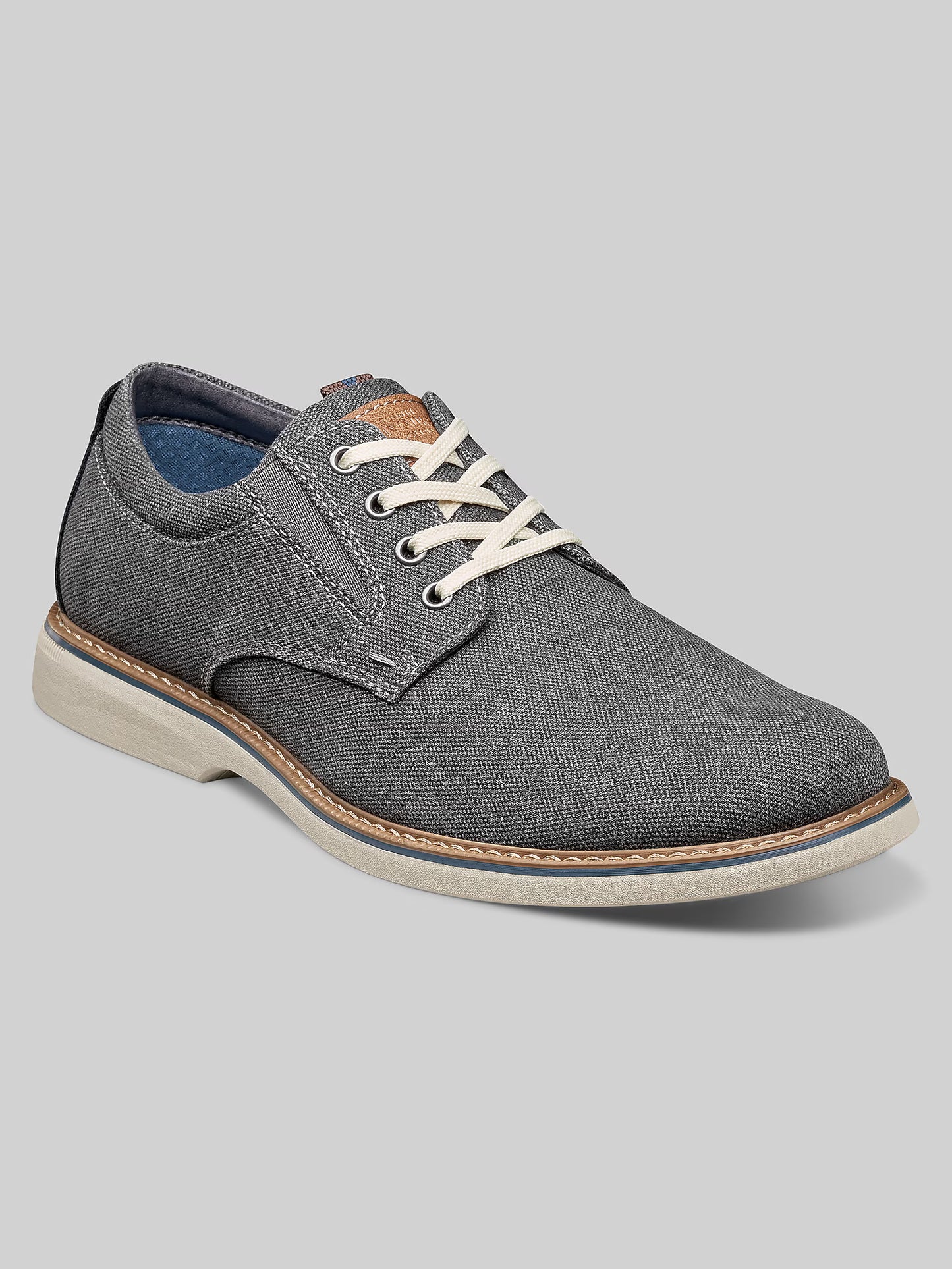 Nunn Bush Men's Otto Canvas Plain Toe Oxfords  Gunmetal Size 12