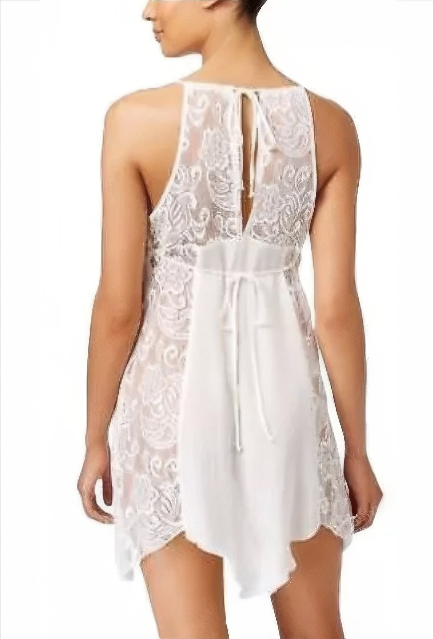Linea Donatella Flower Child Sheer Lace Chemise Nightgown  White Size XL