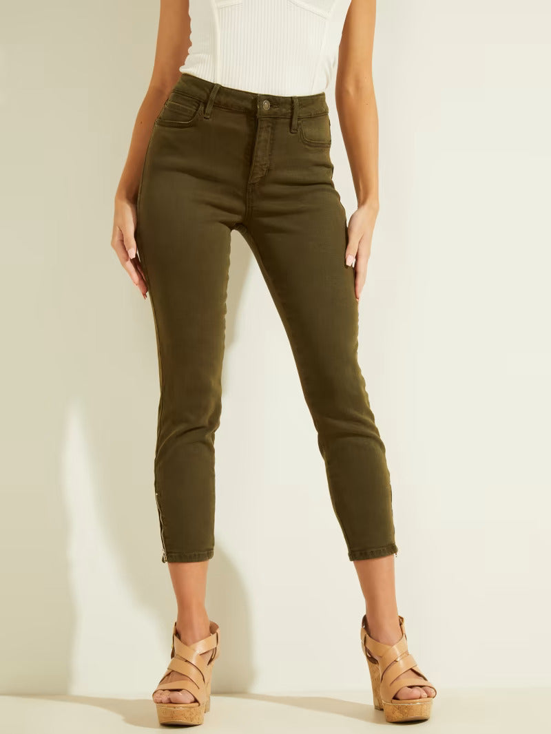 Guess Women's 1981 Cropped Skinny Jeans  Color Green Size 31