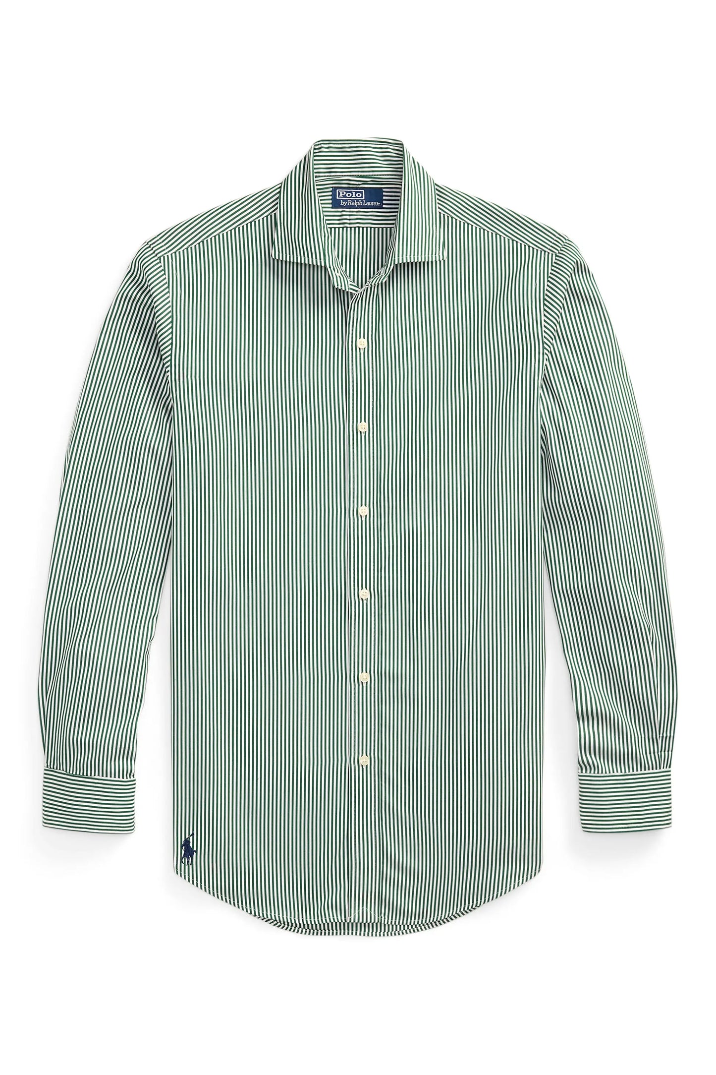Polo Ralph Lauren Men's Classic Fit Stripe Cotton Poplin Button-Up Shirt Forest White Size L