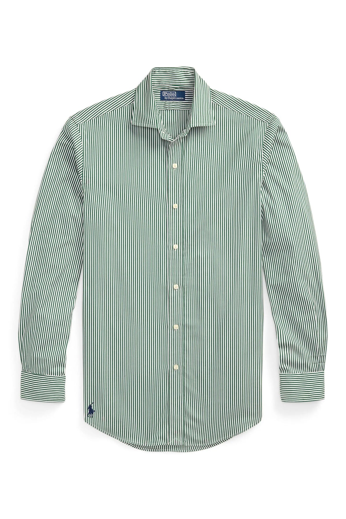 Polo Ralph Lauren Men's Classic Fit Stripe Cotton Poplin Button-Up Shirt Forest White Size L