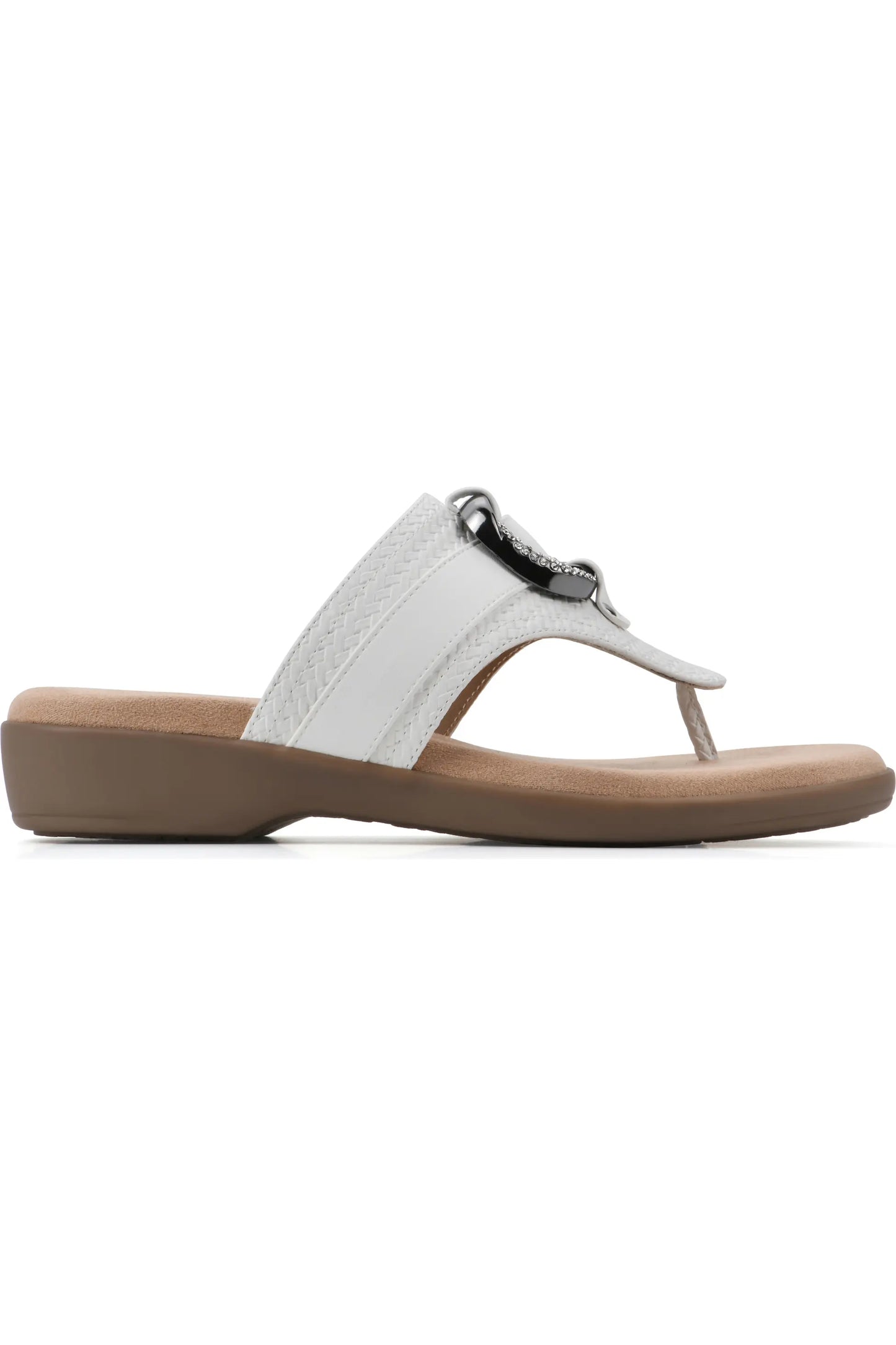 Cliffs by White Mountain Women's Benedict Mini Wedge Sandals  White Woven Size 8