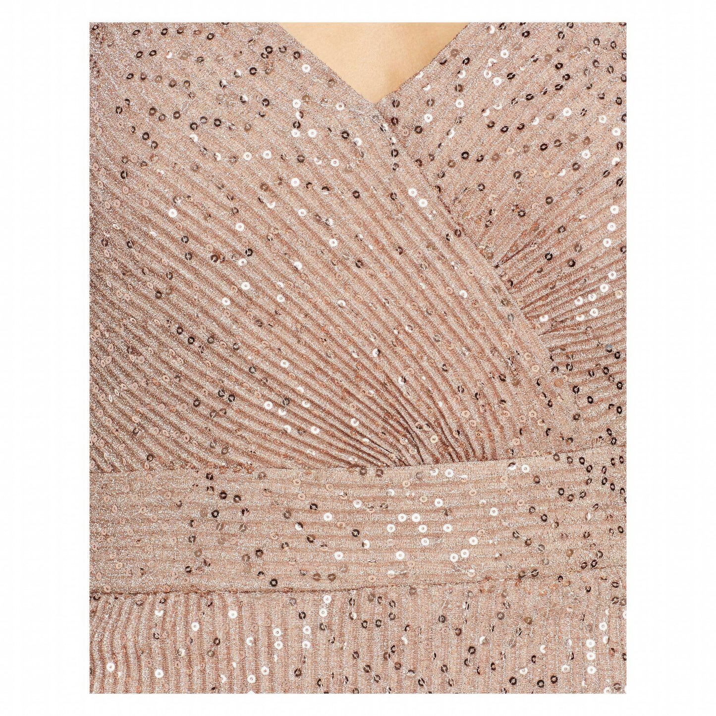 Aqua Glitter Tiered Sequined Knit Gown  Color Size 6