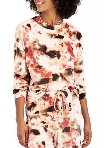 Love, Fire  Juniors' Velour Crewneck Sweatshirt  Color Orchid Tie Dye Size XS