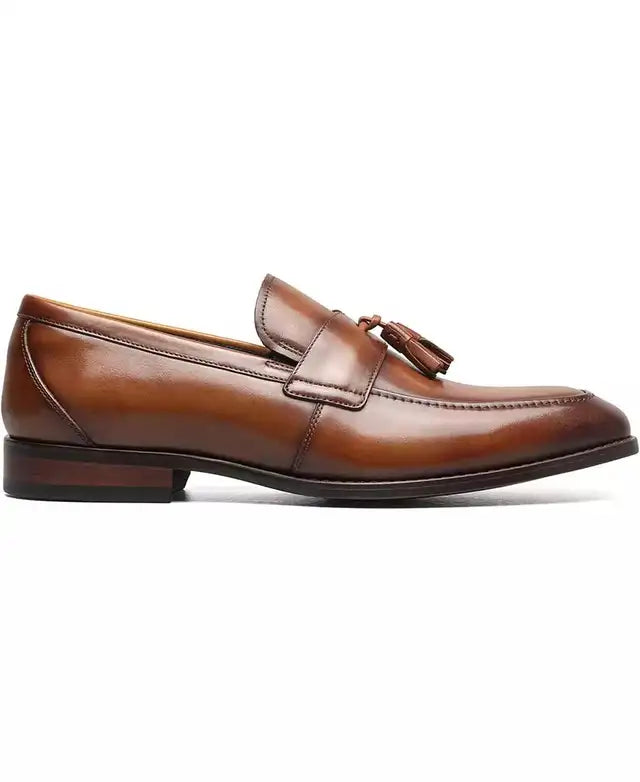 Stacy Adams Men's Keeler Moc Toe Tassel Slip On Loafers  Cognac Size 11 (Returned)