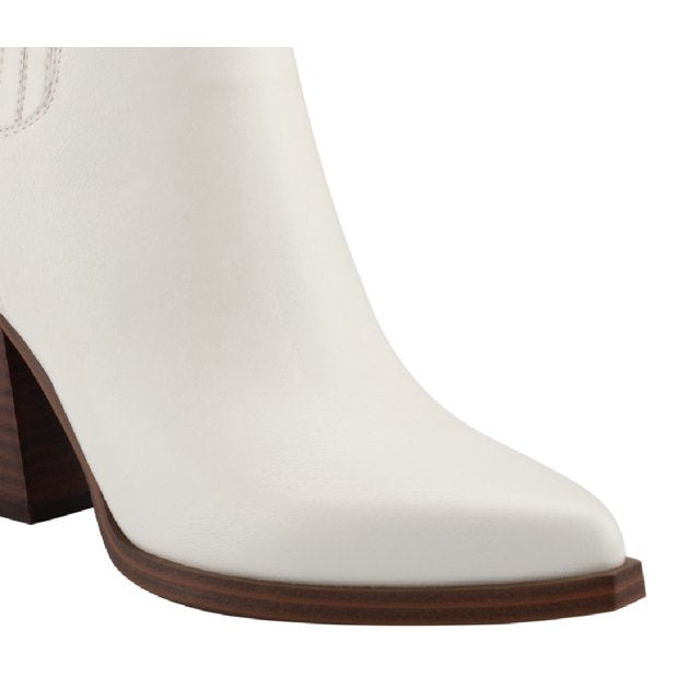 Marc Fisher Women's Matter Block Heel Booties  Color Ivory Leather Size 9.5M