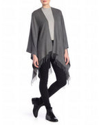 Adrienne Vittadini Women's Solid So Soft Wrap with Fringe  Color Gray One Size