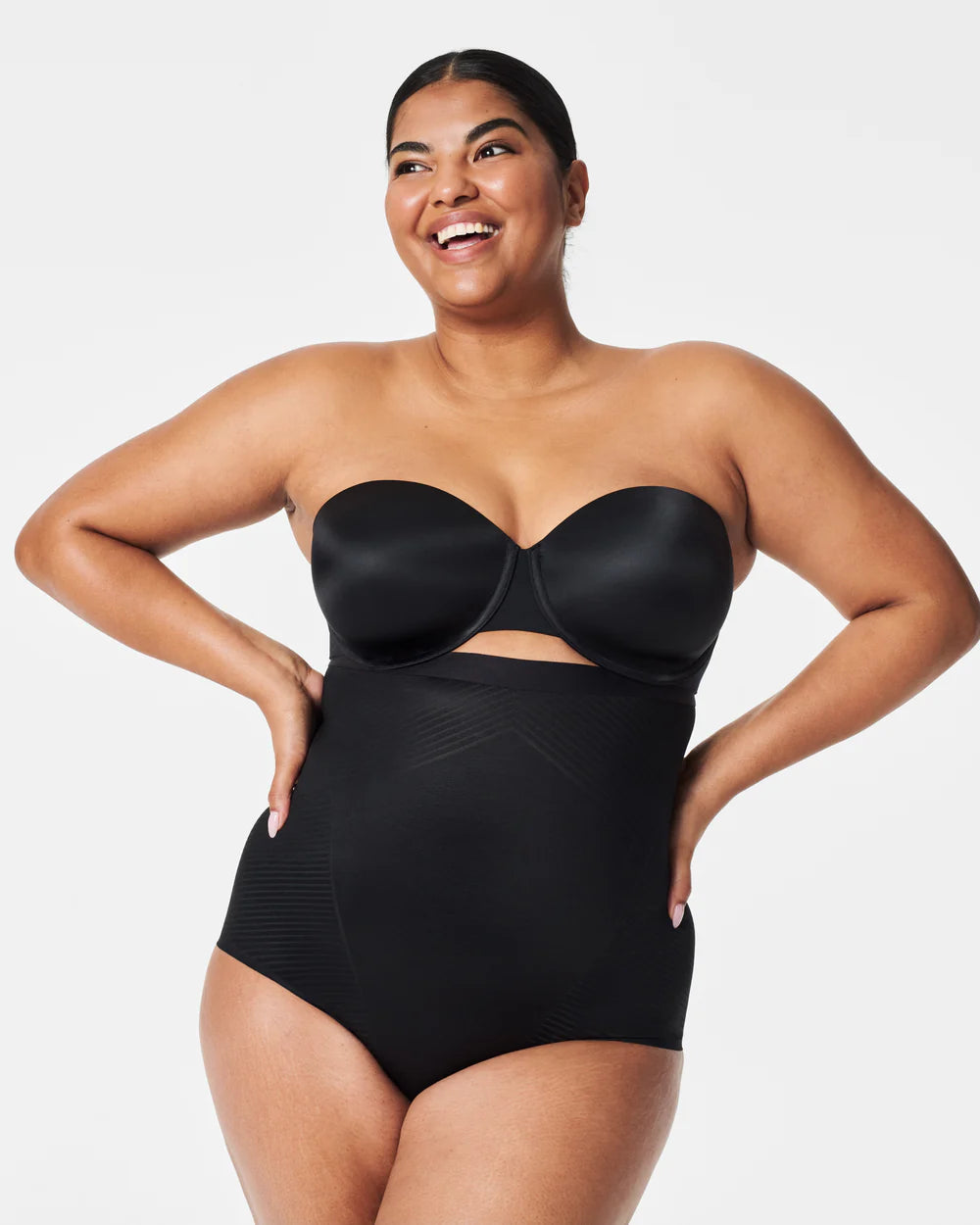 SPANX Women's Thinstincts High-Waist Invisible Shaping Brief  Very Black Size L