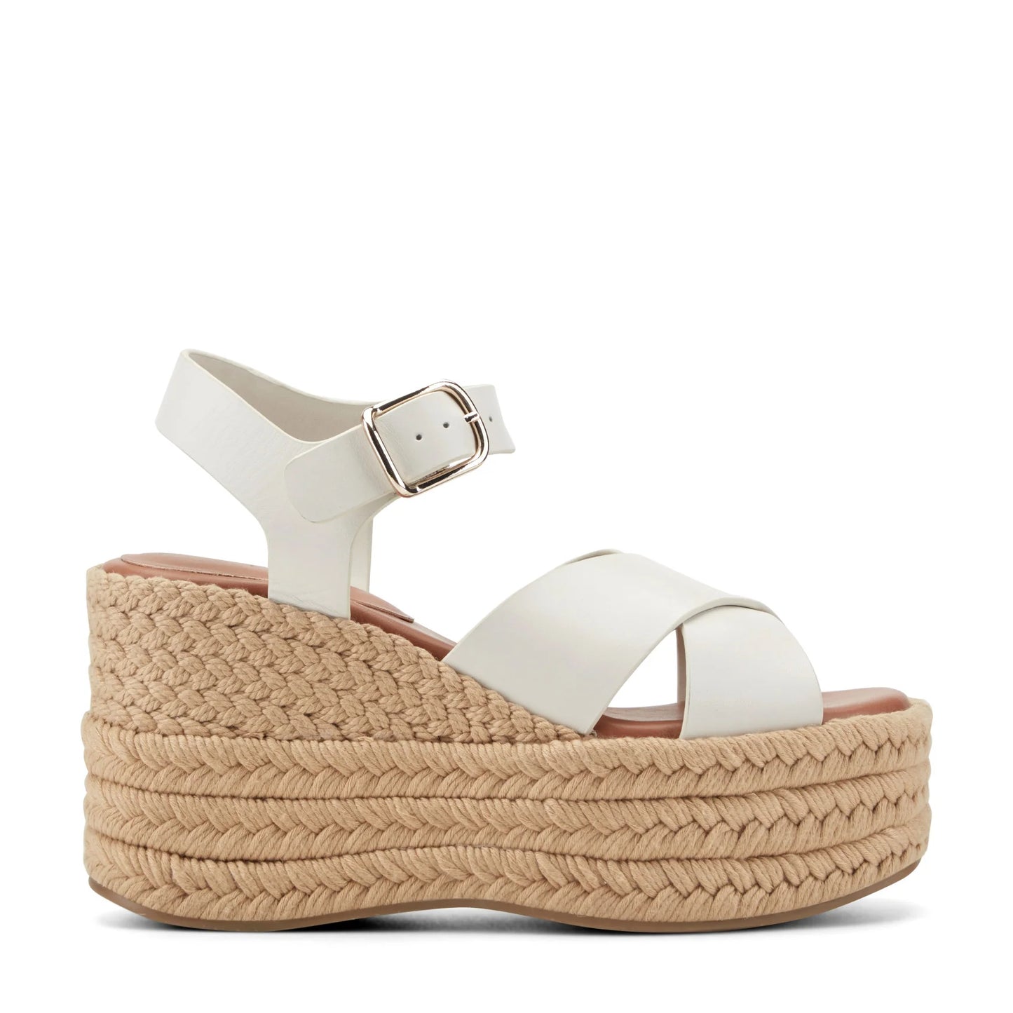 Marc Fisher Women's Pasion Espadrille Wedge Sandals  Cream Leather Size 9