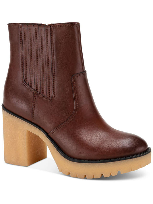 Sun + Stone Women's Lennii Lug Sole Booties  Color Mahogany Size 5M