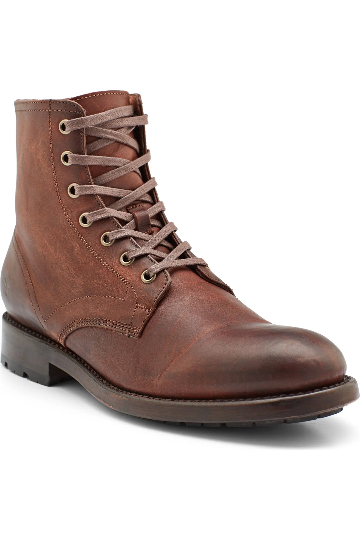Frye Men's Bowery Lace-up Boots  Cognac Leather Size 8.5