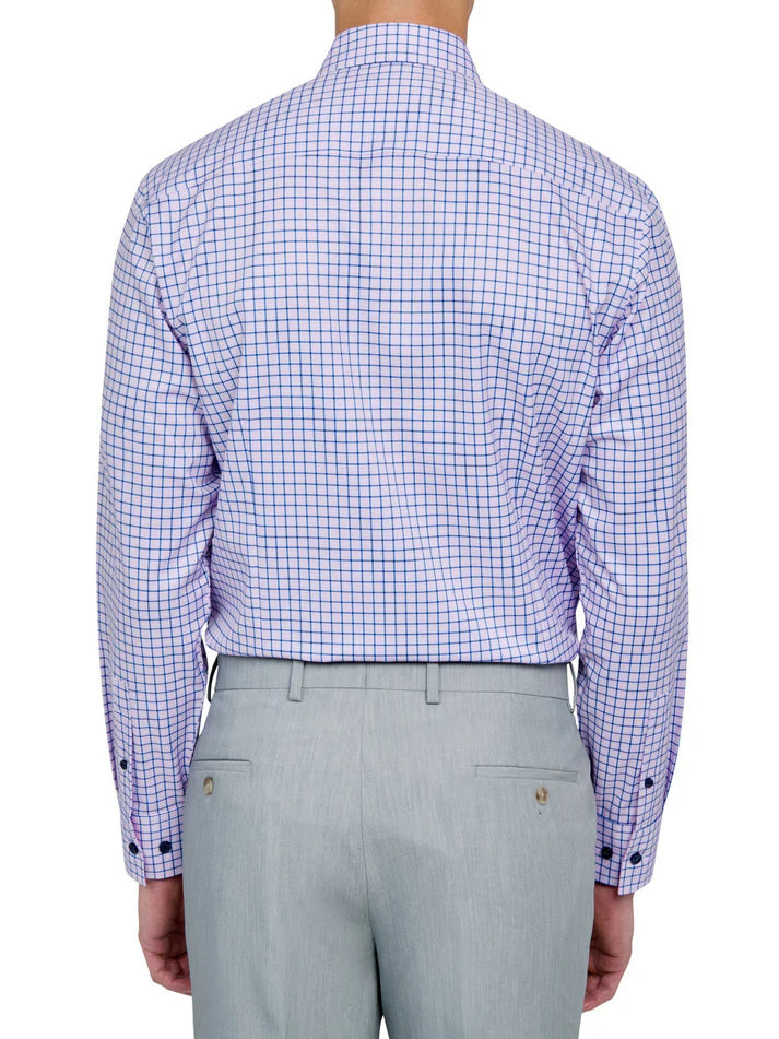 ConStruct Men's Slim-Fit Check Dress Shirt  Pink 14/14.5 32/33