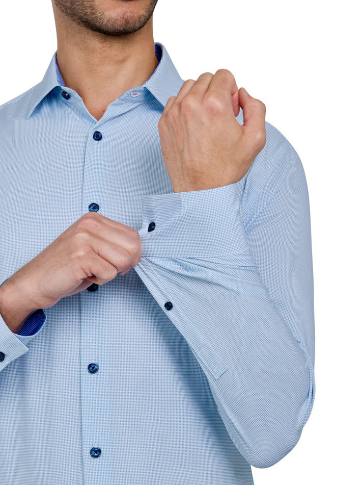 ConStruct Men's Slim-Fit Micro-Texture Dress Shirt  Mint 18/18.5 36/37