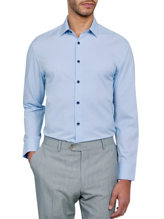 ConStruct Men's Slim-Fit Micro-Texture Dress Shirt  Mint 18/18.5 36/37