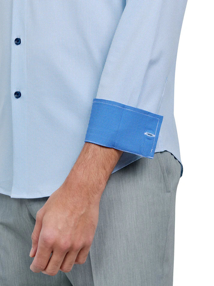 ConStruct Men's Slim-Fit Micro-Texture Dress Shirt  Mint 18/18.5 36/37