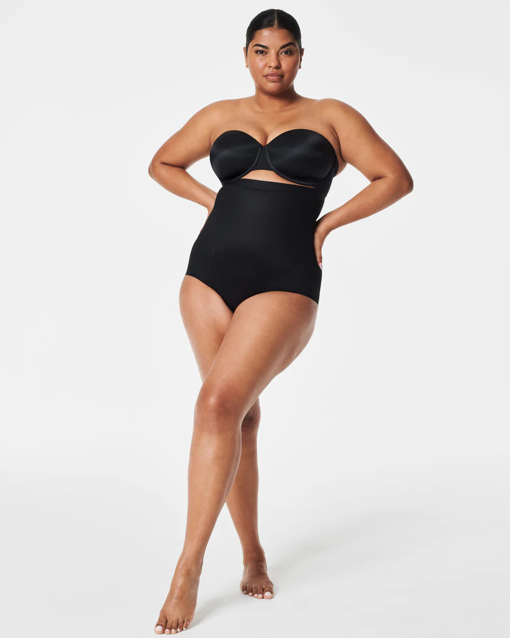 SPANX Women's Thinstincts High-Waist Invisible Shaping Brief  Very Black Size L
