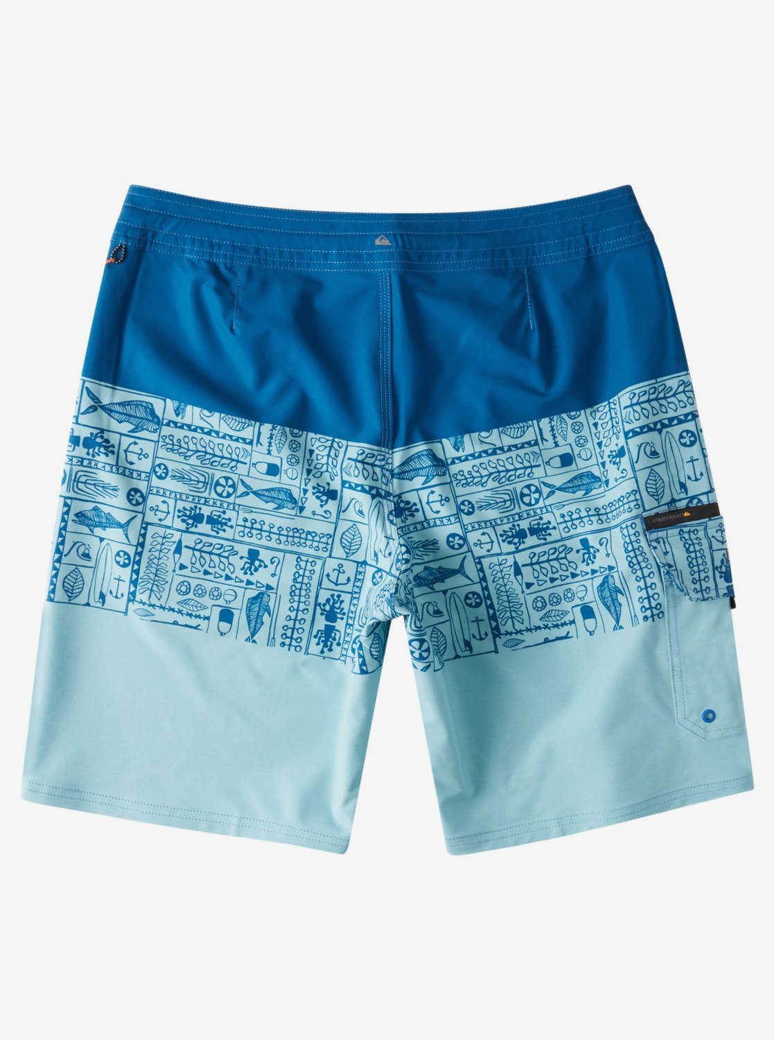 Quiksilver Men's Waterman Angler Triblock 20" Beach Shorts  Color Classic Blue Size 38