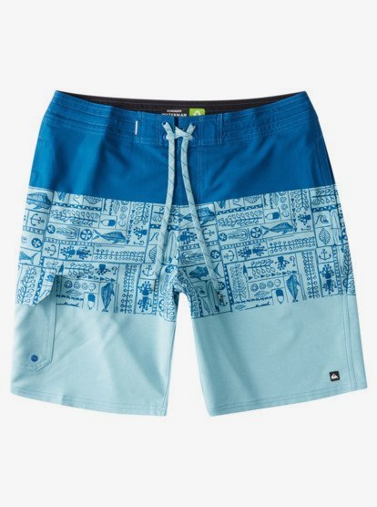 Quiksilver Men's Waterman Angler Triblock 20" Beach Shorts  Color Classic Blue Size 38