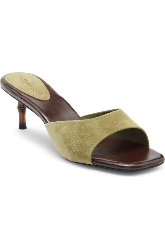 Jeffrey Campbell Women's Ilocos Bamboo Novelty Dress Sandals  Olive Suede Size 10