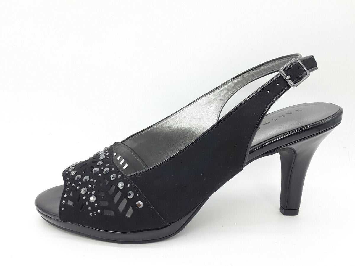 Karen Scott Women's Brooke Slingback Pumps  Color Black Micro Size 7M