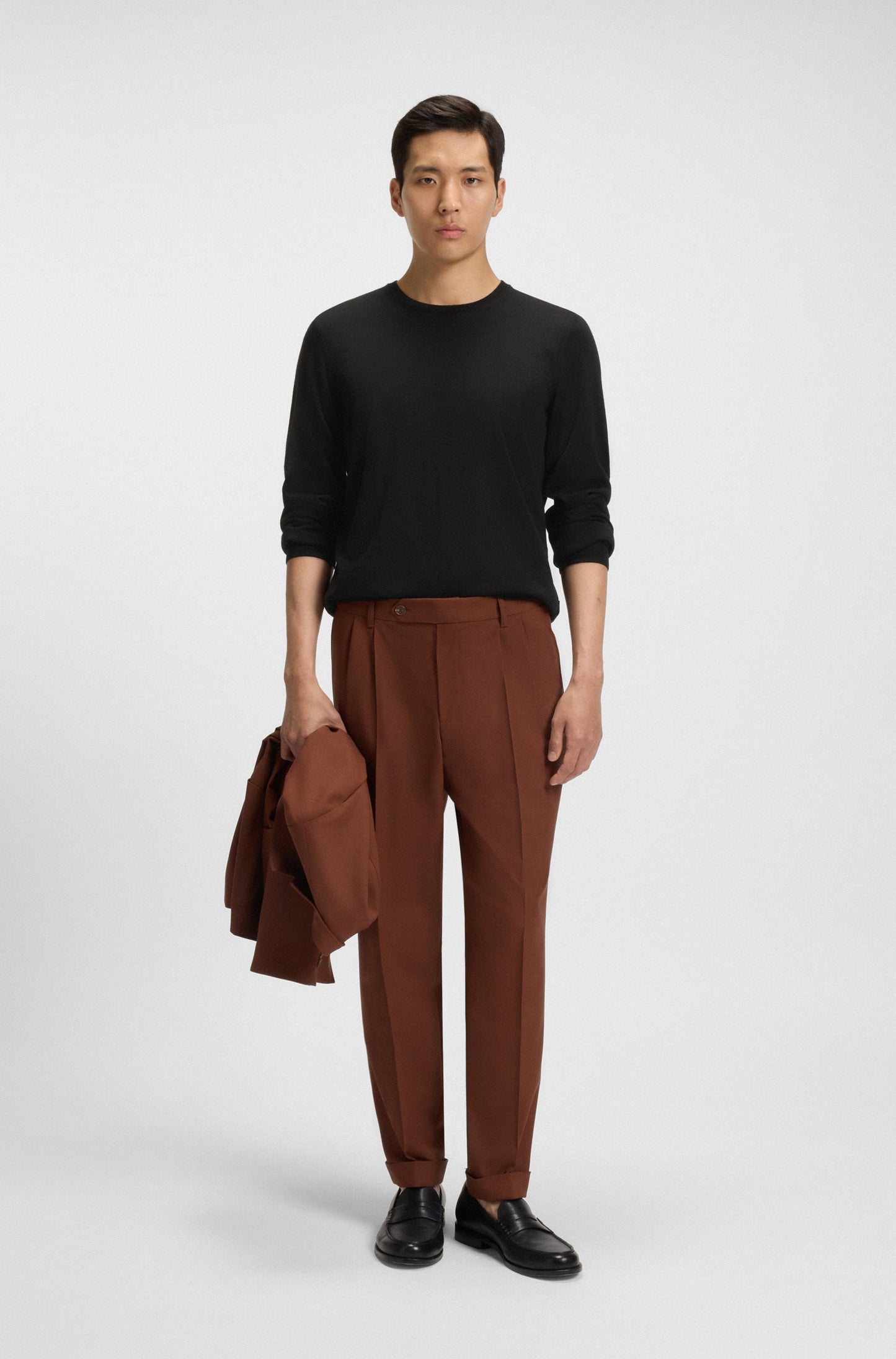 Hugo Boss Men's Bubble-Jacquard Structure Cotton Blend T-shirt  Black Size L