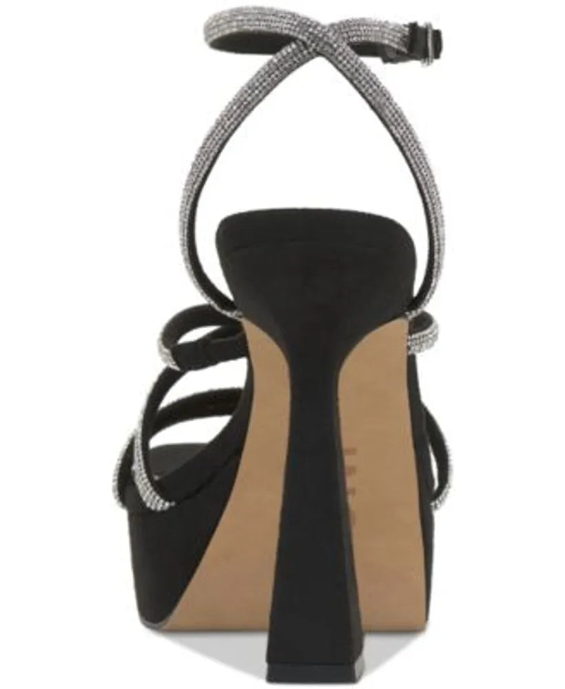 INC International Concepts Women's Ritika Embellished Ankle-Strap Platform Sandals  Color Black Size 8.5M
