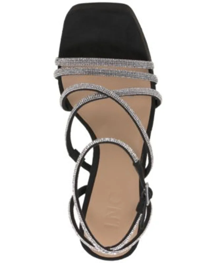INC International Concepts Women's Ritika Embellished Ankle-Strap Platform Sandals  Color Black Size 8.5M