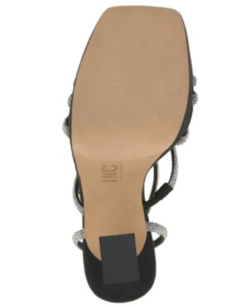 INC International Concepts Women's Ritika Embellished Ankle-Strap Platform Sandals  Color Black Size 8.5M