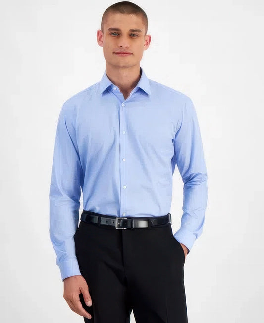 Hugo Boss Men's Modern-Fit Dress Shirt  Light Pastel Blue 16.5