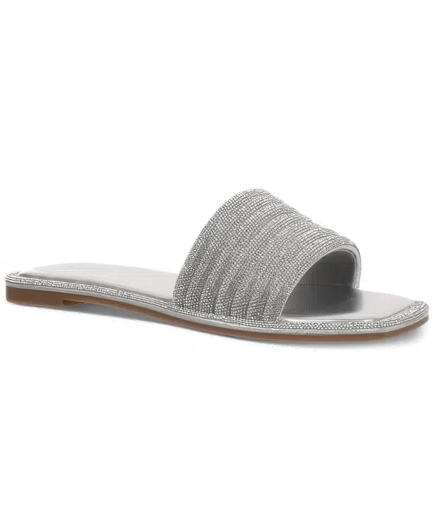 INC International Concepts Women's Miimmii Slide Sandals  Silver Size 8