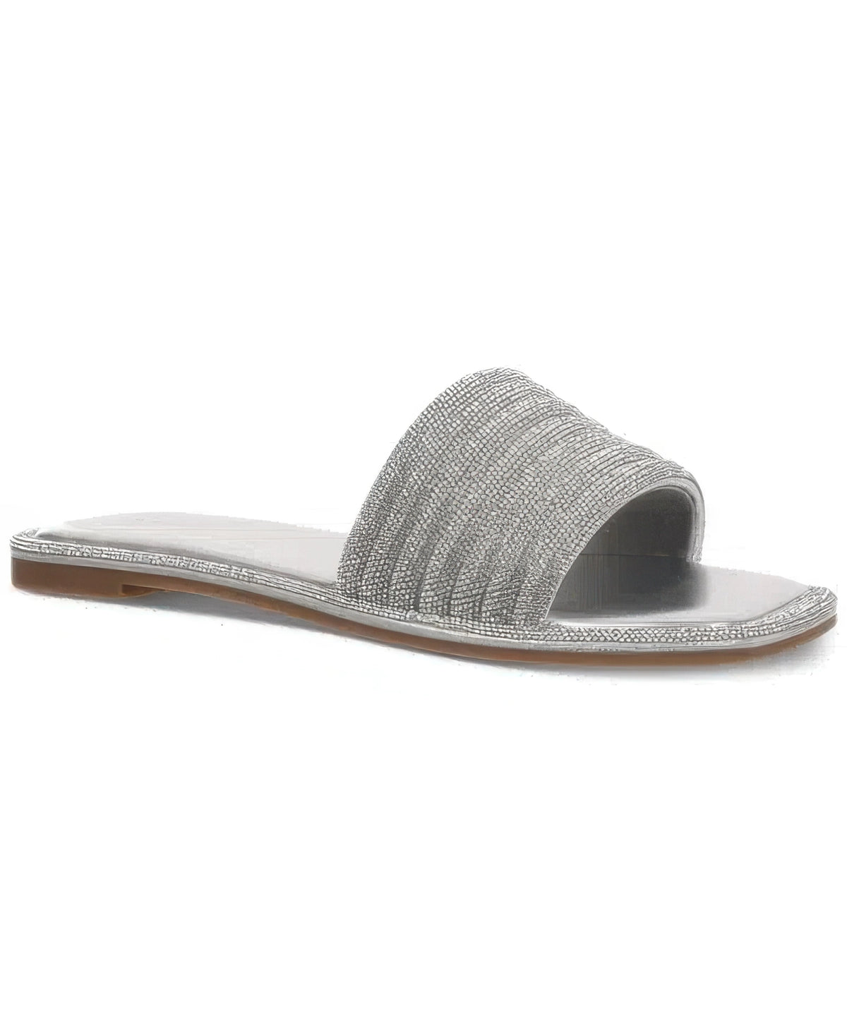 INC International Concepts Women's Miimmii Slide Sandals  Silver Size 8