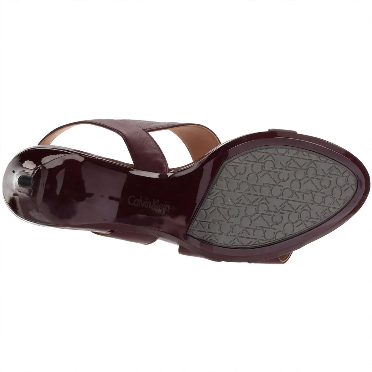 Calvin Klein Women's Lancy Heeled Sandals Bordeaux  Size 10