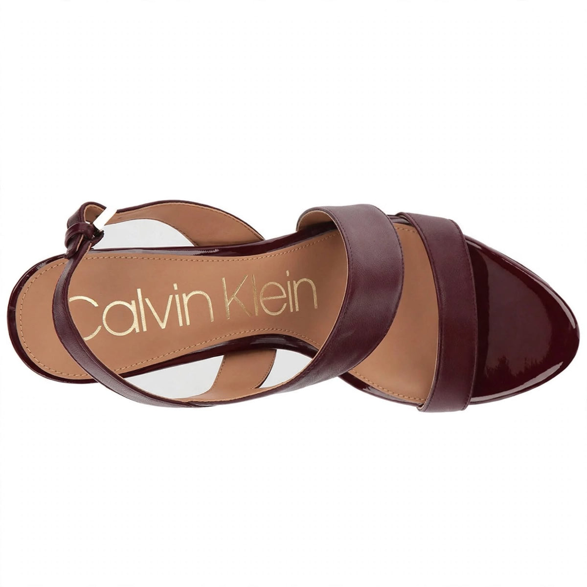 Calvin Klein Women's Lancy Heeled Sandals Bordeaux  Size 10