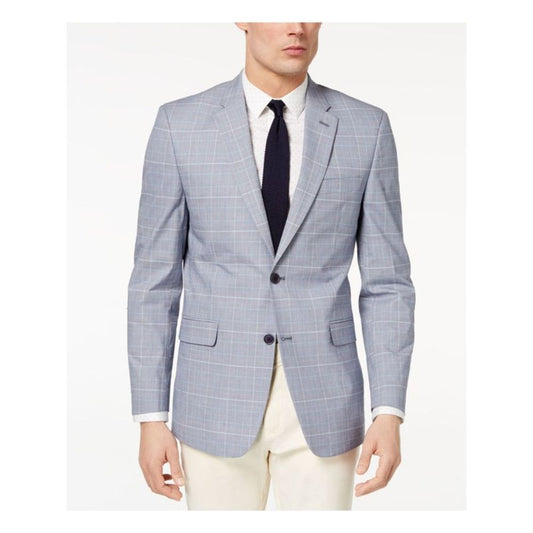 TOMMY HILFIGER Men’s Plaid Blazer Jacket  Blue Plaid Size 40L