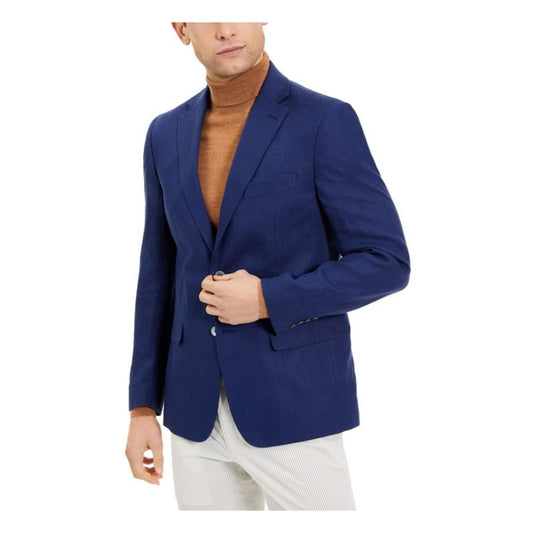 LAUREN RALPH LAUREN Men’s Linen Business Two-Button Blazer  Blue Size 42L