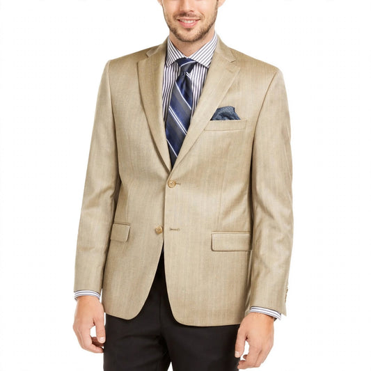 Lauren Ralph Lauren Men's Classic-Fit Herringbone Blazer Sport Coat  Brown/Creme Size 50R