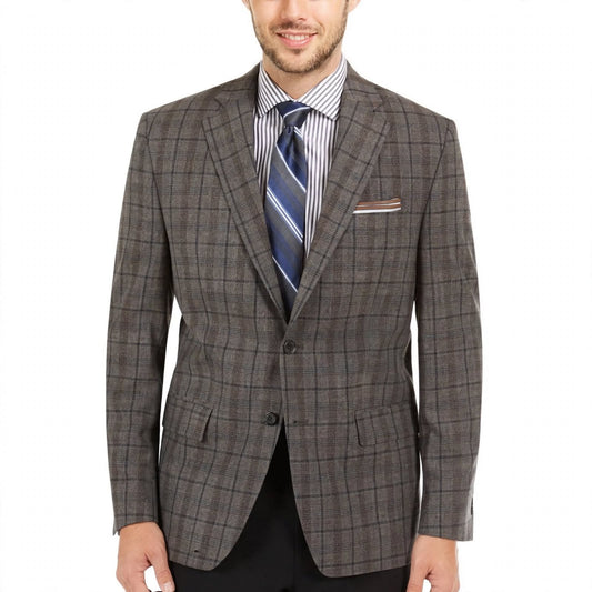 Lauren Ralph Lauren Men's Ultra Flex Plaid Sport Coat  Greybrown Plaid Size 43R (No Tag)